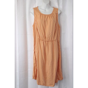 Beach Lunch Lounge Gillian Short Dress Elastic Waist Women L Peach Beachy Comfy
